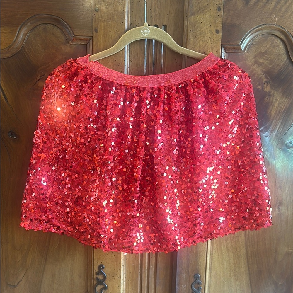 Red Sequin Skirt